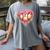Melting Baseball Drip Heart Softball Player Lover Ice Cream Women's Comfort Colors T-Shirt Gray