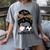 Soccer Baseball Mom Of Both Messy Bun Leopard Mother's Day Women's Comfort Colors T-Shirt Gray
