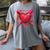 Valentines Day Baseball Red Heart Dab Boys Girls Kids Women's Comfort Colors T-Shirt Gray
