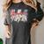 Baseball Mama Lightning Bolt Checkered Varsity Mother's Day Women's Comfort Colors T-Shirt Pepper