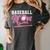 Baseball Mom Pink Ribbon Breast Cancer Awareness Fighters Women's Comfort Colors T-Shirt Pepper