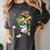 Baseball Player Mardi Gras Alligator Carnival Costume Beads Women's Comfort Colors T-Shirt Pepper