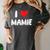I Love Mamie Heart Grandma Grandmother Grandparent Raglan Baseball Tee Women's Comfort Colors T-Shirt Pepper