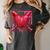 Valentines Day Baseball Red Heart Dab Boys Girls Kids Women's Comfort Colors T-Shirt Pepper