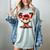 67 Valentine Day Baseball Chocolate Ice Cream Drip Women's Comfort Colors T-Shirt Denim