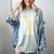 American Flag Baseball Mom Team Women's Comfort Colors T-Shirt Denim