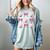 Baseball Boys Girls Baseball Mom Tee Pink Bow Baseball Women's Comfort Colors T-Shirt Denim
