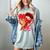 Baseball Heart Valentine Baseball Ice Cream Drip Boys Girls Women's Comfort Colors T-Shirt Denim