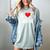 I Love Mamie Heart Grandma Grandmother Grandparent Raglan Baseball Tee Women's Comfort Colors T-Shirt Denim