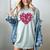 Valentine's Day Baseball Heart Softball Player Sports Lover Women's Comfort Colors T-Shirt Denim