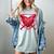 Valentines Day Baseball Red Heart Dab Boys Girls Kids Women's Comfort Colors T-Shirt Denim