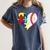 Autism Baseball Heart Autism Puzzle Baseball Mom Women's Comfort Colors T-Shirt Moss