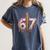 Baseball Drip Number 67 Sports Player Six Seven Meme Fan Women's Comfort Colors T-Shirt Moss