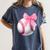 Cute Coquette Baseball Pink Bow Player & Fan Girls Women's Comfort Colors T-Shirt Moss