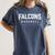 Falcons Baseball Inspired Women's Comfort Colors T-Shirt Moss Falcons Baseball Inspired Women's Comfort Colors T-Shirt Moss