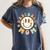 Happy Baseball Mom Groovy Retro Floral Smiling Face Women's Comfort Colors T-Shirt Moss Happy Baseball Mom Groovy Retro Floral Smiling Face Women's Comfort Colors T-Shirt Moss