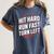 Hit Hard Run Fast Turn Left Baseball Fan Red Graphic Women's Comfort Colors T-Shirt Moss