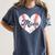 Mother's Day Distressed Heart Baseball Mom Mama Sport Fan Women's Comfort Colors T-Shirt Moss