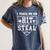 I Teach My Kid To Hit And Steal Baseball Mom Women's Comfort Colors T-Shirt Moss