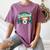 Baseball Mom Rainbow Game Day Women's Comfort Colors T-Shirt Blue Jean