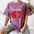 Number 67 Numbered Six Seven Baseball Jersey Style Team 67 Women's Comfort Colors T-Shirt Blue Jean Number 67 Numbered Six Seven Baseball Jersey Style Team 67 Women's Comfort Colors T-Shirt Blue Jean