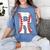 Baseball Alphabet Monogram Initial Letter R Women's Comfort Colors T-Shirt Chalky Mint