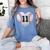 Baseball Number 11 Distressed Heart For Baseball Moms Women's Comfort Colors T-Shirt Chalky Mint Baseball Number 11 Distressed Heart For Baseball Moms Women's Comfort Colors T-Shirt Chalky Mint