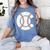 Baseball Sport Player Graphic Monogram Initial Letter C Women's Comfort Colors T-Shirt Chalky Mint Baseball Sport Player Graphic Monogram Initial Letter C Women's Comfort Colors T-Shirt Chalky Mint