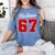 Number 67 Numbered Six Seven Baseball Jersey Style Team 67 Women's Comfort Colors T-Shirt Chalky Mint Number 67 Numbered Six Seven Baseball Jersey Style Team 67 Women's Comfort Colors T-Shirt Chalky Mint