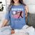 Proud Baseball MOM USA American Flag Family Game Day Women's Comfort Colors T-Shirt Chalky Mint