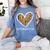 Softball Baseball Mom Valentine Leopard Heart Mother's Day Women's Comfort Colors T-Shirt Chalky Mint
