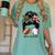Football Mom Baseball Mom Of Both Messy Bun Mother's Day Women's Comfort Colors T-Shirt Violet Football Mom Baseball Mom Of Both Messy Bun Mother's Day Women's Comfort Colors T-Shirt Violet