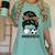 Soccer Baseball Mom Of Both Messy Bun Leopard Mother's Day Women's Comfort Colors T-Shirt Violet