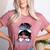 Argentina Baseball Mom Messy Bun Women's Heather T-Shirt Heather Mauve Argentina Baseball Mom Messy Bun Women's Heather T-Shirt Heather Mauve