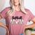 Baseball Mom Coquette Women Girls Baseball Mama Women's Heather T-Shirt Heather Mauve