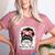 Baseball Mom Messy Bun Hair Player Mom Women's Heather T-Shirt Heather Mauve