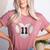 Baseball Number 11 Distressed Heart For Baseball Moms Women's Heather T-Shirt Heather Mauve
