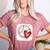 Bleached Custom Baseball Mom Number 7 Heart For Mom Women's Heather T-Shirt Heather Mauve
