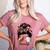Football Mom Baseball Mom Life Messy Bun Mom Of Both Women's Heather T-Shirt Heather Mauve