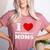 I Love Hot Baseball Moms I Heart Baseball Moms Women's Heather T-Shirt Heather Mauve