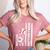 Mom Of Ballers USA Flag Soccer Baseball Mom Women's Heather T-Shirt Heather Mauve
