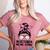 In October We Wear Pink Baseball Mom Messy Bun Breast Cancer Women's Heather T-Shirt Heather Mauve