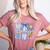 Stamps Coquette Bow Baseball Kids Youth Girls Baseball Mom Women's Heather T-Shirt Heather Mauve