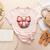 Baseball Mom Coquette Pink Bow Baseball Mom Women's Heather T-Shirt Heather Peach