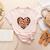 Baseball Mom Leopard Heart Valentine Day Mother Day Women's Heather T-Shirt Heather Peach