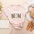 Leopard Baseball Mom Baseball Mama Retro Cute Mother's Day Women's Heather T-Shirt Heather Peach