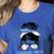 Argentina Baseball Mom Messy Bun Women's Heather T-Shirt Heather True Royal Argentina Baseball Mom Messy Bun Women's Heather T-Shirt Heather True Royal