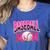 BASEBALL MOM BREAST CANCER RIBBON PINK SPORTS MOM Women's Heather T-Shirt Heather True Royal
