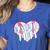 Baseball Mom Heart Women's Heather T-Shirt Heather True Royal