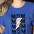 Baseball MOM Lightning Bolt Tshirt Retro Women's Heather T-Shirt Heather True Royal